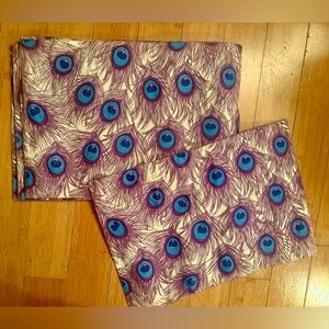 Blue and Purple Peacock Feather Placemats (6) New